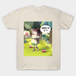 Cute girl with sweet apple, What is it.  Eve T-Shirt